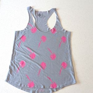 3/$15 Roxy Pink Palm Tree Racerback Tank Top